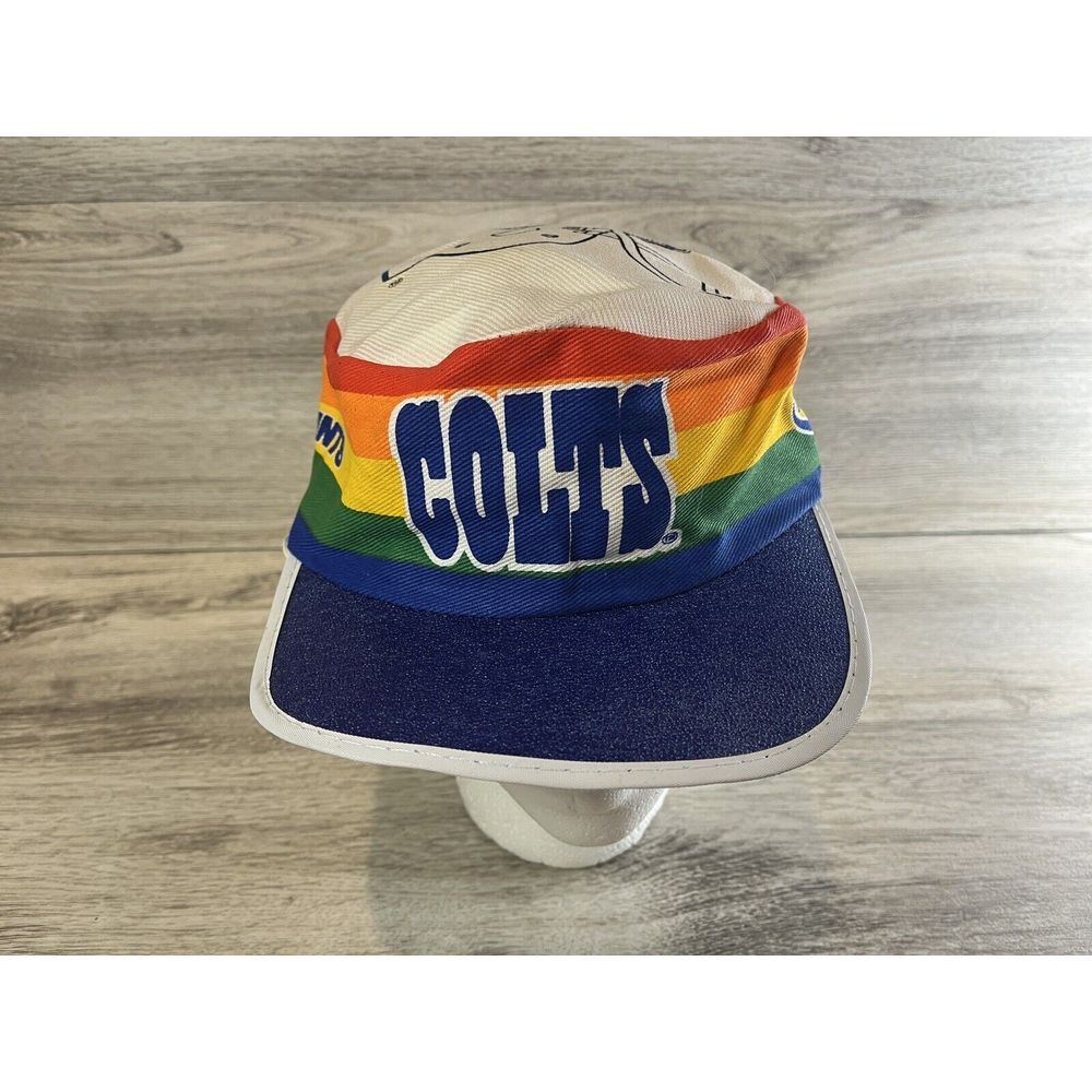 Vintage NFL Starline Indianapolis Colts MAB Painters Hat Rainbow Football Cap